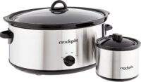  Crock-Pot SCV803-SS Large 8 Quart Slow Cooker with Mini 16 Ounce Food Warmer, Stainless Steel