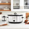  Crock-Pot SCV803-SS Large 8 Quart Slow Cooker with Mini 16 Ounce Food Warmer, Stainless Steel