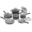 Cuisinart 54C-11BK Advantage XT 11-Piece Aluminum Ceramic Nonstick Cookware Set in Black