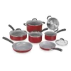 Cuisinart 54C-11R 11-Piece Ceramica XT Nonstick Cookware Set, Red/Stainless Steel