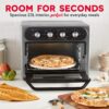 DASH Air Fry Multi Oven - 7 in 1 Convection Air Fry Oven with Non-stick Fry Basket, Baking Pan & Rack, 23L, 1500-Watt - Graphite