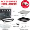 DASH Air Fry Multi Oven - 7 in 1 Convection Air Fry Oven with Non-stick Fry Basket, Baking Pan & Rack, 23L, 1500-Watt - Graphite