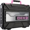 DEKOPRO Pink 98 Piece Tool Set,General Household Hand Tool Kit with Plastic Toolbox Storage Case