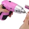 DEKOPRO Pink 98 Piece Tool Set,General Household Hand Tool Kit with Plastic Toolbox Storage Case