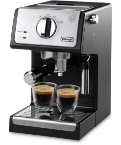DeLonghi ECP3420 15-Bar Black Stainless Steel Espresso Machine and Cappuccino Maker with Manual Frother