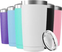 Deitybless 6 Pack 20oz Tumbler Vacuum Insulated Travel Mug with Lids, Stainless Steel Double Wall Bulk Cup for Home, Office, Outdoor Suitable for Vehicle Cup Holders(Assorted Colors)