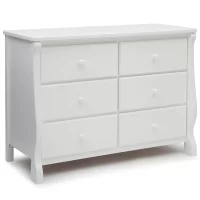 Delta Children ‎70816-100 Universal 6 Drawer Dresser, Greenguard Gold Certified, White