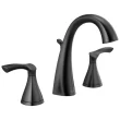 Delta Sandover Matte Black 2-handle Widespread WaterSense High-arc Bathroom Sink Faucet with Drain (35748LF-BL)