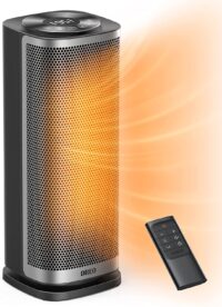 Dreo 2022 Upgraded Oscillating Space Heater, Fast Quiet Portable Heater, with Tip-over & Overheat Protection, Remote, 12H Timer, LED Display, Touch Control, Metal Electric Heater for Office Indoor Use