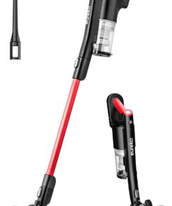 EUREKA NEC101 Cordless Vacuum Cleaner LED Headlights, Convenient Stick and Handheld Vac, Basic, Red, Black