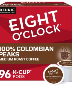 Eight O'Clock Coffee Colombian Peaks Single-Serve Keurig K-Cup Pods, Medium Roast Coffee Pods, 96 Count
