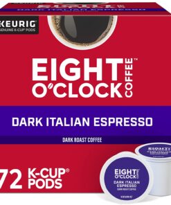 Eight O'Clock Coffee Dark Italian Roast, Keurig Single Serve K-Cup Pods, Dark Roast, 12 Count