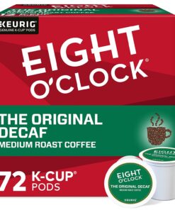 Eight O'Clock Coffee The Original Decaf, Single-Serve Coffee K-Cup Pods, Medium Roast, 12 Count (Pack of 6)