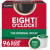Eight O'Clock Coffee The Original Decaf, Single-Serve Keurig K-Cup Pods, Medium Roast Coffee Pods, 24 Count (Pack of 4), Total 96 Count