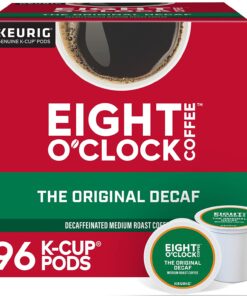 Eight O'Clock Coffee The Original Decaf, Single-Serve Keurig K-Cup Pods, Medium Roast Coffee Pods, 24 Count (Pack of 4), Total 96 Count