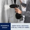 Electrolux LX15002 Portable Handheld Garment and Fabric Steamer 1500 Watts, Quick Heat Ceramic Plate Steam Nozzle, 2 in 1 Fabric Wrinkle Remover and Clothing Iron, with Fabric, Lint Brush, and Steam Nozzle
