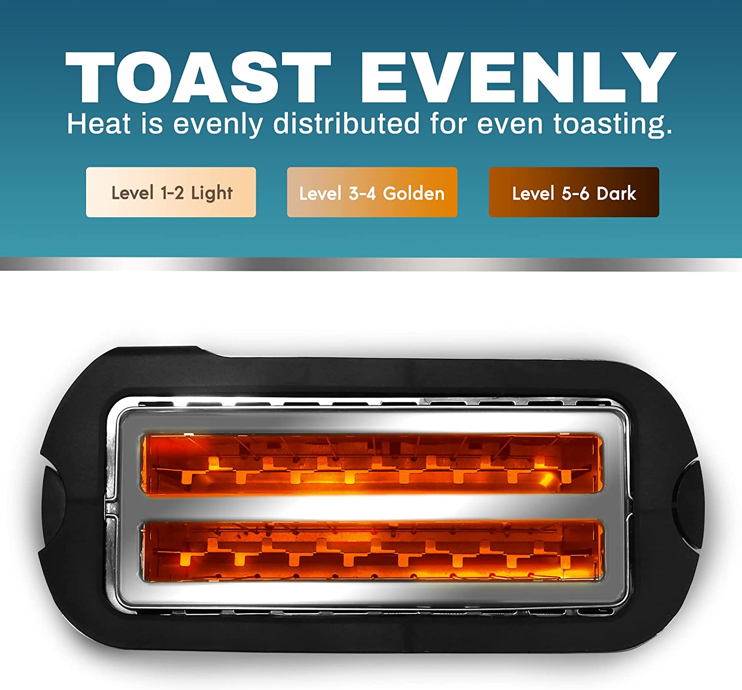 4-Slice Long Slot Toaster, Wide Slots