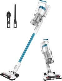 Eureka NEC180 RapidClean Pro Lightweight Cordless Vacuum Cleaner, High Efficiency Powerful Digital Motor LED Headlights, Convenient Stick and Handheld Vac, Essential, White