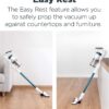 Eureka NEC180 RapidClean Pro Lightweight Cordless Vacuum Cleaner, High Efficiency Powerful Digital Motor LED Headlights, Convenient Stick and Handheld Vac, Essential, White