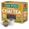 FGO Organic Chai Black Tea K-Cup Pods 100 Pods - Keurig Compatible - Naturally Occurring Caffeine, Premium Black Tea is USDA Organic, Non-GMO, & Recyclable