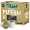 FGO Organic Puerh K-Cup Pods 100 Pods - Keurig Compatible - Naturally Occurring Caffeine, Premium Puerh Tea is USDA Organic, Non-GMO, & Recyclable