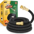 Flexi Hose Lightweight Expandable Garden Hose, No-Kink Flexibility, 3/4 Inch Solid Brass Fittings and Double Latex Core (100 FT)