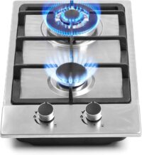 Forimo 12inch Gas Cooktops, 2 Burner Drop-in Propane Natural Gas Cooker