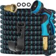 Gardguard 100ft Expandable Garden Hose: Water Hose with 10 Function Nozzle and Durable 3-Layers Latex, Water Hose with Solid Fittings (BLUE)