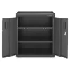 Gladiator GAGB28FDESG Ready-to-Assemble Steel Freestanding Garage Cabinet in Black/Granite (28 in. W x 31 in. H x 18 in. D)
