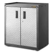 Gladiator GAGB28FDYG Ready-to-Assemble Steel Freestanding Garage Cabinet in Silver Tread (28 in. W x 31 in. H x 18 in. D)