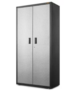 Gladiator GALG36KDYG Ready-to-Assemble Steel Freestanding Garage Cabinet in Silver Tread (36 in. W x 72 in. H x 18 in. D)