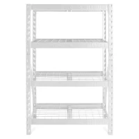 Gladiator GARS484TKW White 4-Tier Heavy Duty Steel Garage Storage Shelving Unit (48 in. W x 72 in. H x 18 in. D)