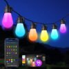 Govee Smart Outdoor String Lights, 96ft RGBIC Patio Lights with 30 Dimmable Warm White LED Bulbs, IP65 Waterproof WiFi APP Control Outdoor String Lights Work with Alexa for Balcony, Backyard, Party