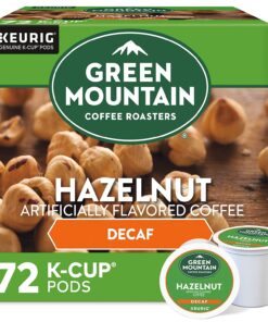 Green Mountain Coffee Roasters Hazelnut, Single Serve Coffee K-Cup Pod, Decaf, 12 Count (Pack of 6) (Packaging May Vary), 72 Count
