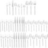 HENCKELS Madison square 1-Piece Polished Transitional Flatware Set, 65-pc, Clear