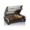 Hamilton Beach 25361 Searing Grill 118 in. Stainless Steel Indoor Grill with Non-Stick Plates and Lid Window