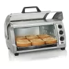 Hamilton Beach 31127D Easy Reach 1400 W 6-Slice Grey Toaster Oven with Roll Top Door
