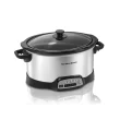 Hamilton Beach 33463 6 Qt. Programmable Silver Slow Cooker with Temperature Settings