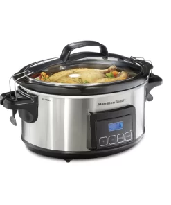 Hamilton Beach 33561 Stay or Go 6 Qt. Stainless Steel Slow Cooker with Built in Timer