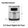 Hamilton Beach 35075 5 Qt. Stainless Steel Digital Air Fryer with Nonstick Basket