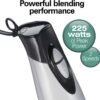 Hamilton Beach 59765 Immersion Hand Blender with Blending Wand, Whisk and 3-Cup Food Chopping Bowl, 3-Piece, Silver and Stainless Steel