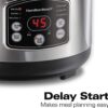 Hamilton Beach Digital Programmable Rice Cooker & Food Steamer, 14 Cups Cooked (7 Uncooked) With Steam & Rinse Basket, Stainless Steel (37548)