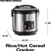 Hamilton Beach Digital Programmable Rice Cooker & Food Steamer, 14 Cups Cooked (7 Uncooked) With Steam & Rinse Basket, Stainless Steel (37548)