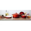 Hamilton Beach HAR101RD 5.5 Quart Enameled Cast Iron Covered Round Dutch Oven Pot, Red