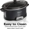 Hamilton Beach Programmable Slow Cooker with Three Temperature Settings, 7-Quart + Lid Latch Strap, Black