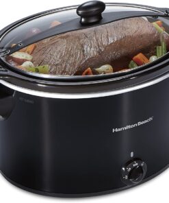 Hamilton Beach Slow Cooker, Extra Large 10 Quart, Stay or Go Portable With Lid Lock, Dishwasher Safe Crock, Black (33195)
