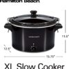 Hamilton Beach Slow Cooker, Extra Large 10 Quart, Stay or Go Portable With Lid Lock, Dishwasher Safe Crock, Black (33195)