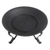 Hampton Bay OFW284R-HD Sadler 30 in. x 19 in. Round Steel Wood Burning Fire Pit in Rubbed Bronze