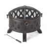 HomeRoots  Rustic Brushed Black and Bronze Steel Wood Burning Fire Pit