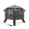 HomeRoots  Rustic Brushed Black and Bronze Steel Wood Burning Fire Pit